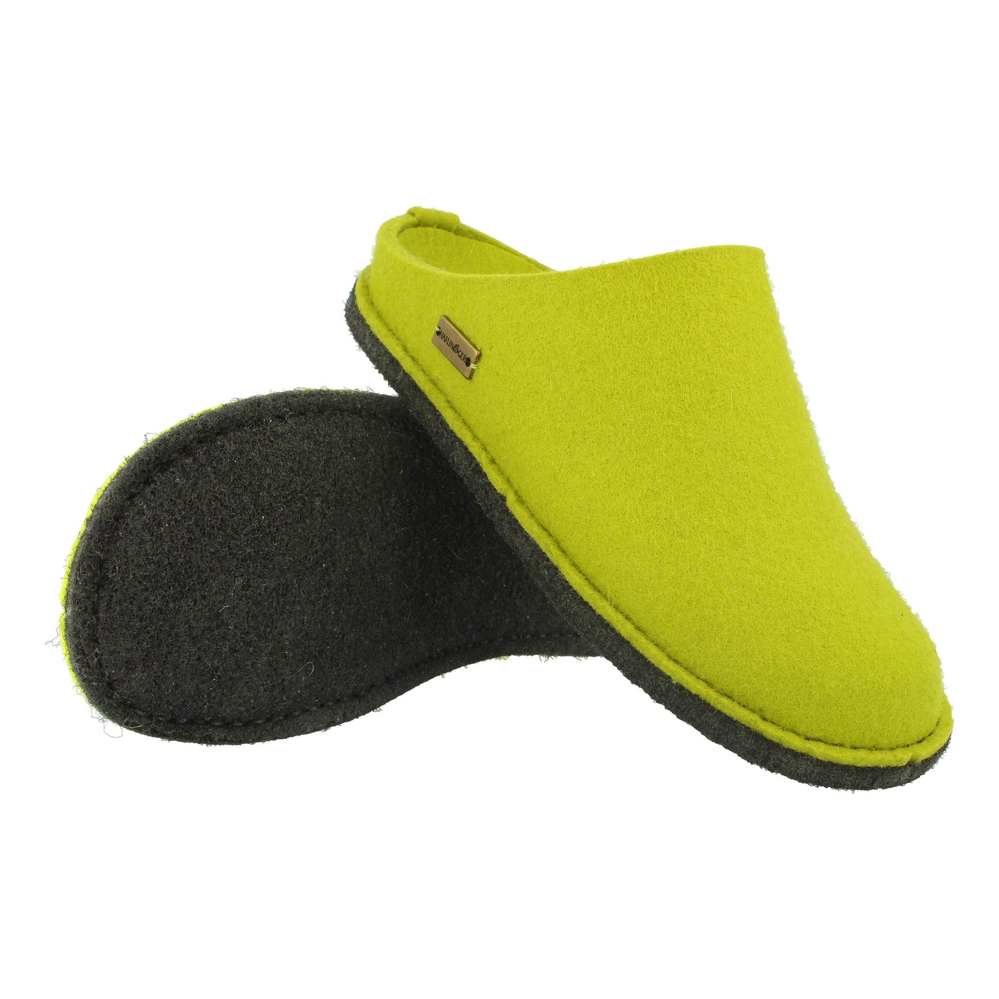 Haflinger AR Soft felt slipper unisex felt sole green