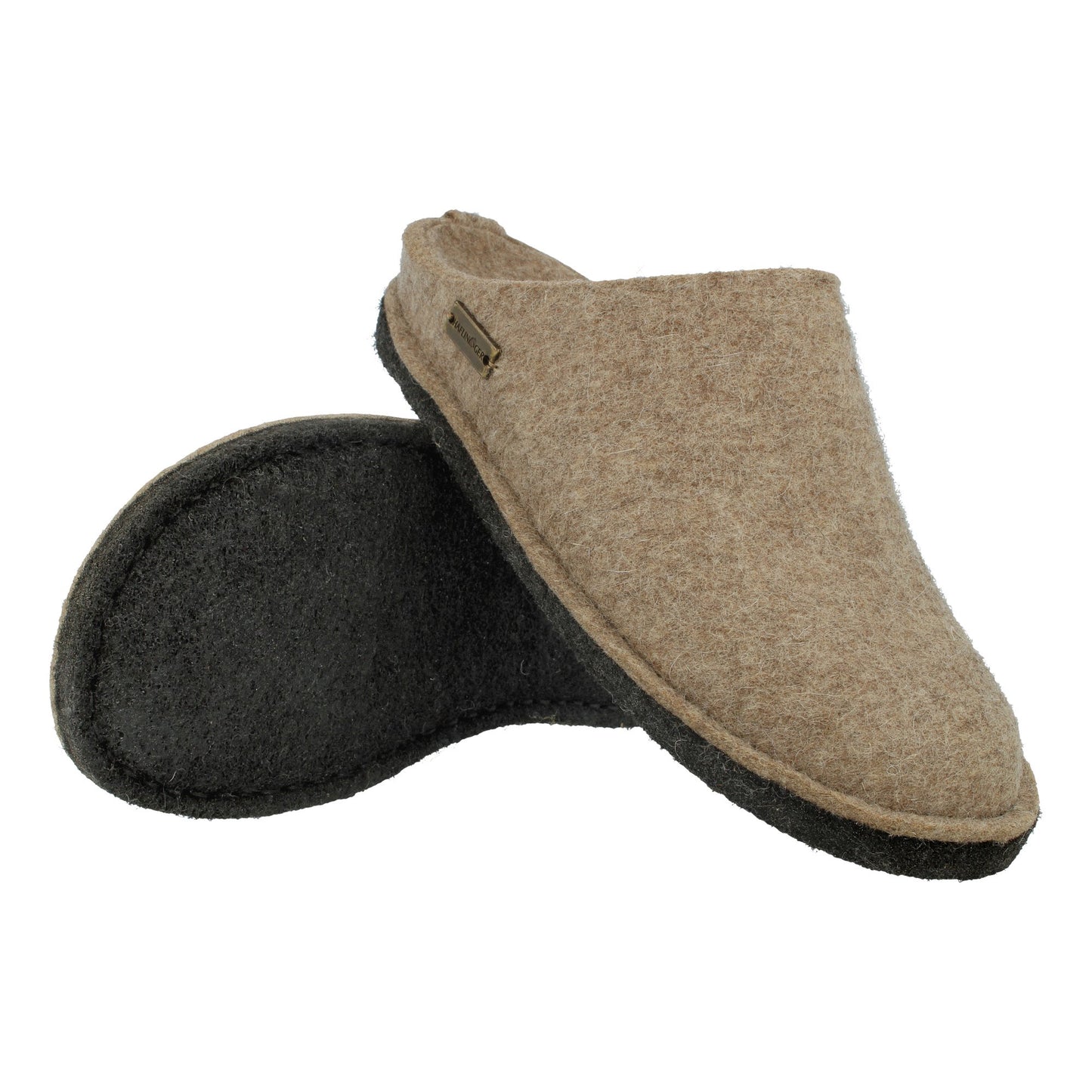 Haflinger AR Soft felt slipper unisex felt sole light brown