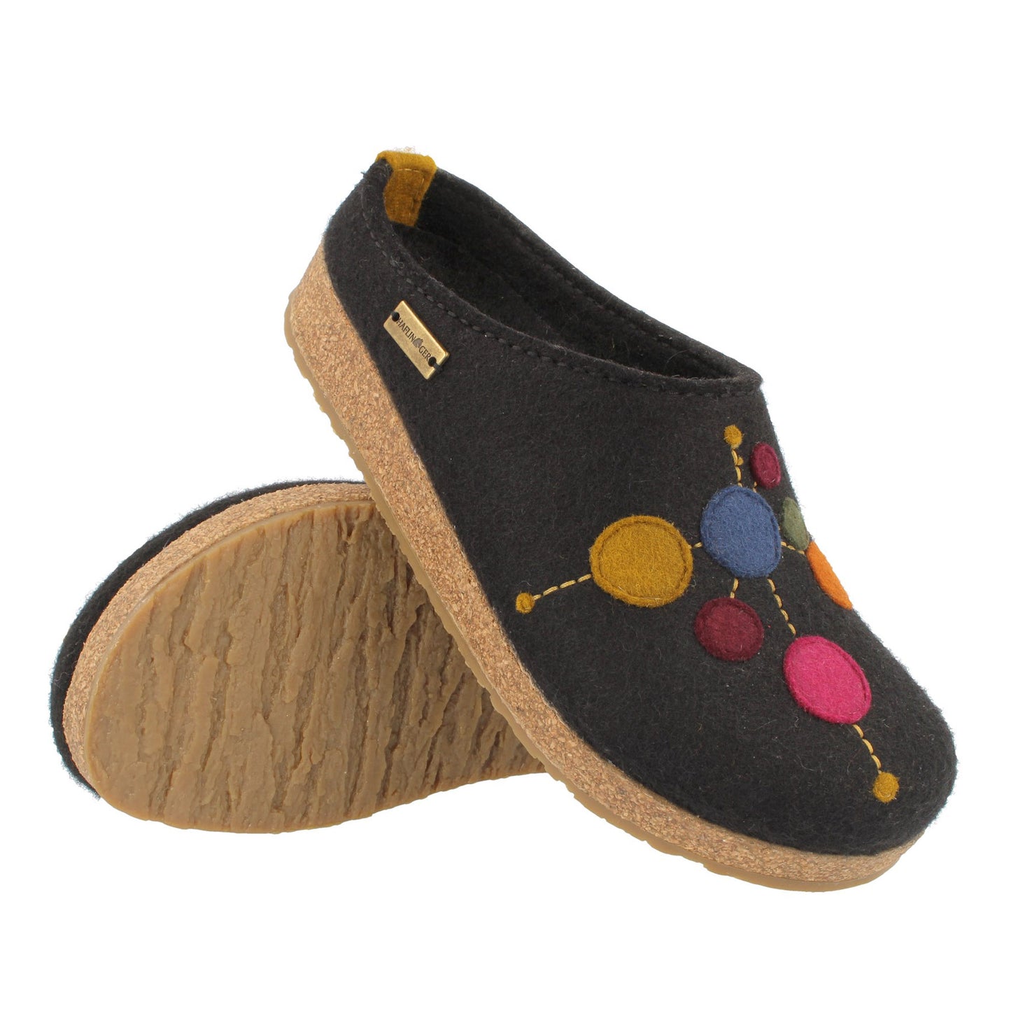 Haflinger Grizzly Faible home slippers black dots design
