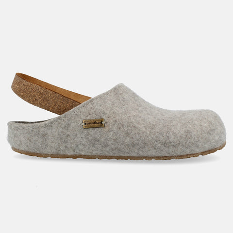 grey Haflinger slipper with removable foodbed