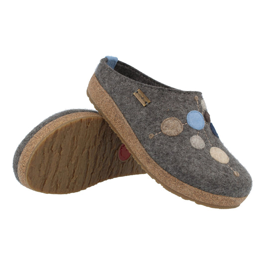 Haflinger Grizzly Faible home slippers anthracite dots design